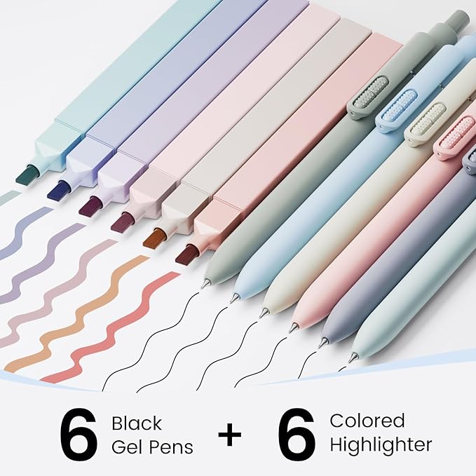 JIMMIDDA- 12 Pack Gel Pens, 0.7mm Black Ink Fine Point Smooth Writing - Image 2
