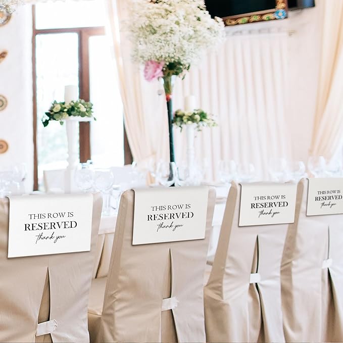 ChissNook Reserved Seating Chair Signs, This Row Is Reserved Pew Cloths Seating - Image 4