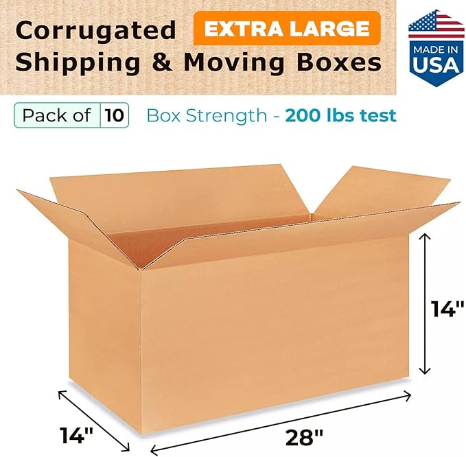 Extra Large Shipping & Moving Boxes 28x14x14 inches - Image 2
