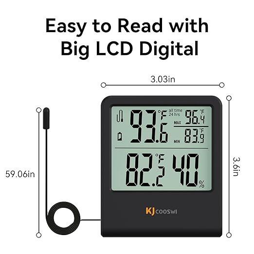 Digital Indoor Outdoor Thermometer Wired, Indoor Outdoor Temperature Monitor - Image 3