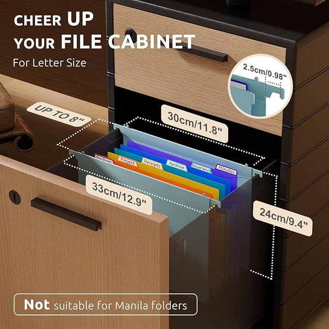 ThinkTex Plastic Expanding Hanging File Folders, 7 Innovative 1.2" Accordion - Image 2