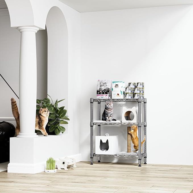 M MZG 750 lbs 3 Tier Shelf Metal Storage Shelves Wire Rack Closet Organizers - Image 2