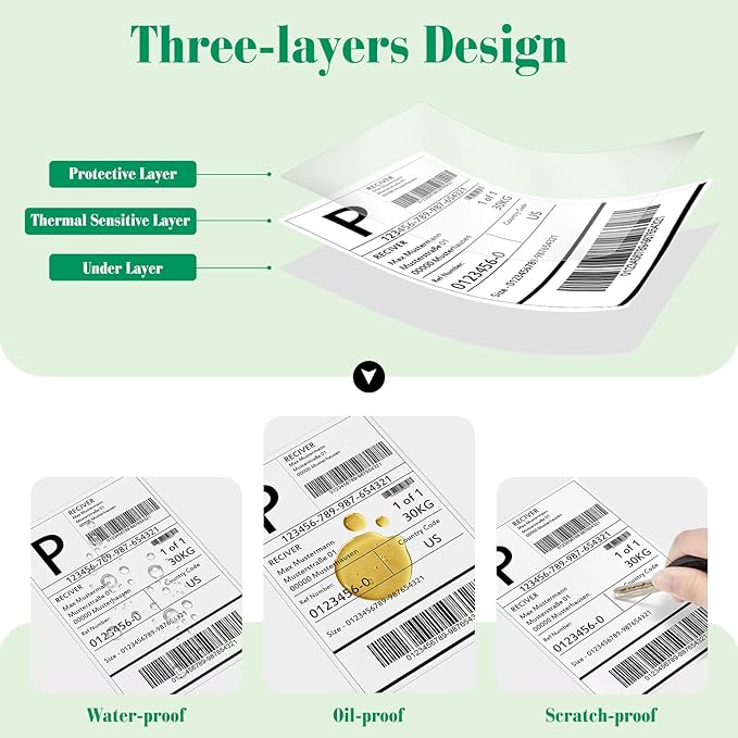 METRONIC Shipping Labels 4x6 500 PCS Fanfold Direct Thermal Labels, Perforated - Image 3