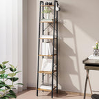 Hzuaneri Ladder Shelf, Bookshelf Bookcase, Freestanding Corner Storage Shelve