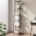 Hzuaneri Ladder Shelf, Bookshelf Bookcase, Freestanding Corner Storage Shelve by Hzuaneri