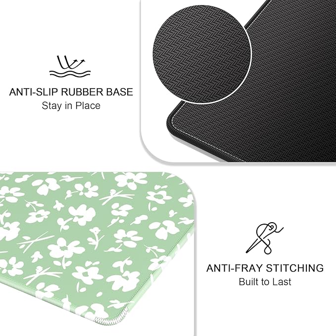 Auhoahsil Mouse Pad, 12 x 10 in Simple Flower Theme Computer Mouse Pad - Image 5