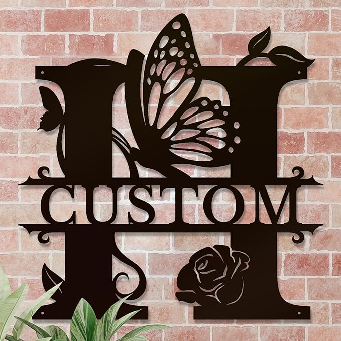 Personalized Custom Letter Name metal Signs, Custom Black Letter Monogram Wall - Image 4