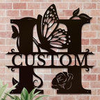 Personalized Custom Letter Name metal Signs, Custom Black Letter Monogram Wall - Image 4