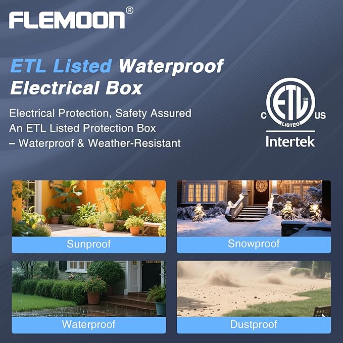 Flemoon Outdoor Extension Cord Cover Waterproof, Weatherproof Electrical - Image 4