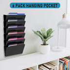 MINDEPOT 6 Pockets Acrylic Wall File Organizer, Plastic Hanging Wall File Holder - Image 7