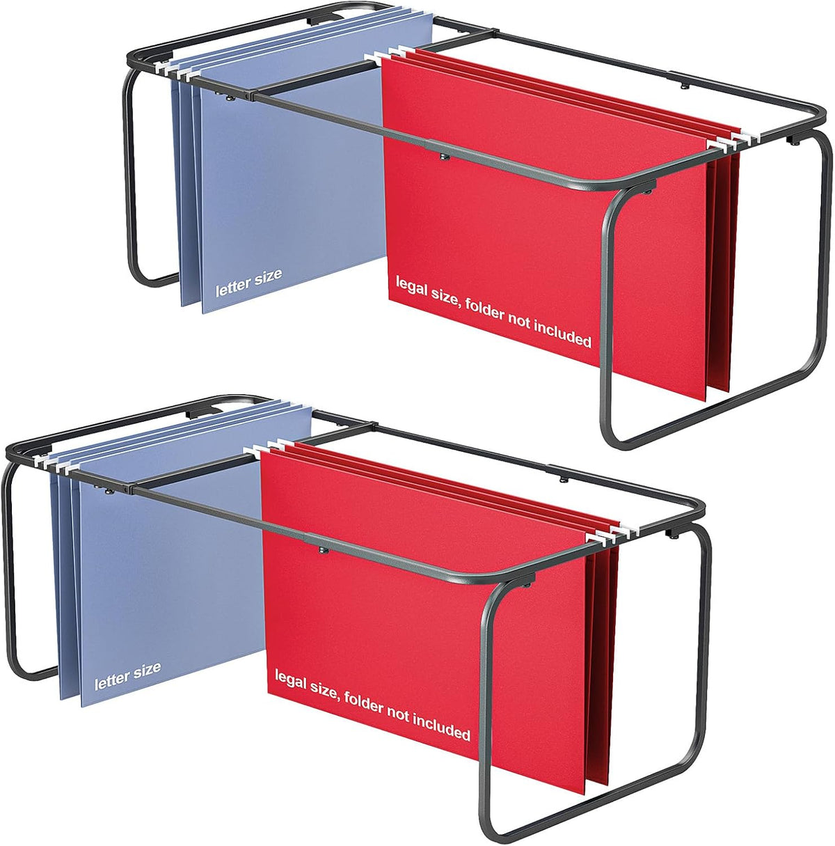 2 Sets Upgraded Adjustable Hanging File Folder Frame,Legal/Letter Size,Length...