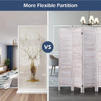 Giantex 6 Panel Wood Room Divider, 5.6 Ft Tall Oriental Folding Freestanding - Image 3