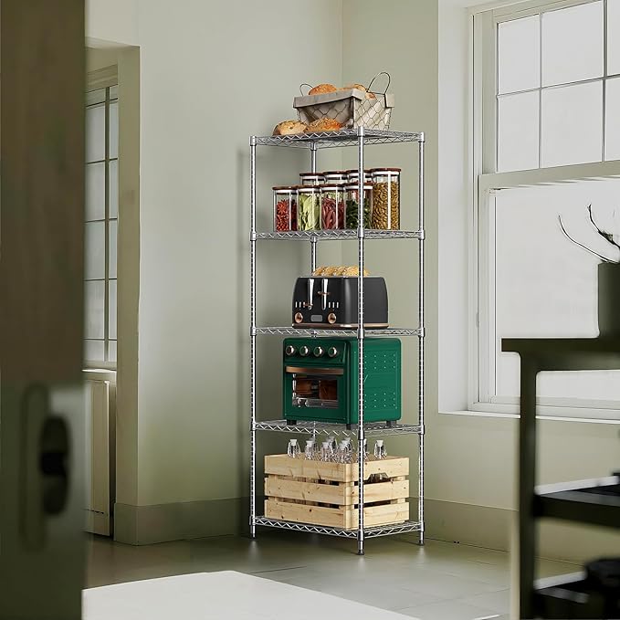 M MZG 1250 lbs 5 Tier Shelf Metal Storage Shelves Wire Rack Closet Organizers - Image 6