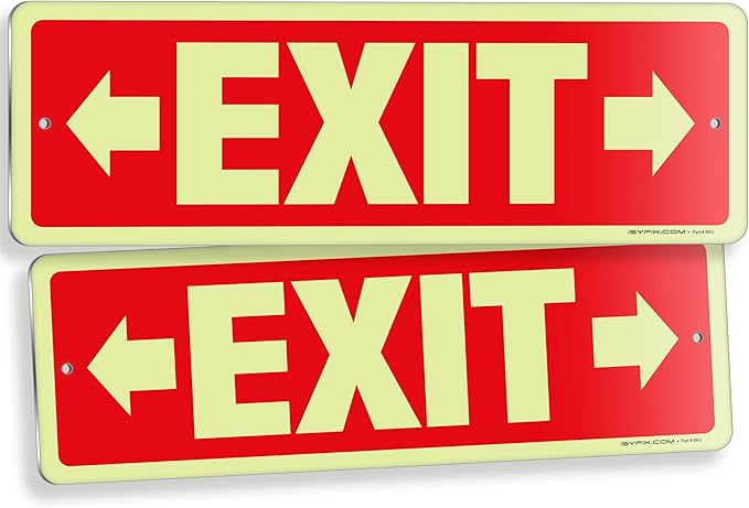 iSYFIX Exit Signs with Directional Right & Left Arrow, Glow in the Dark by iSYFIXPREMIUMSIGNS