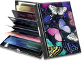 BWEGRHE Slim Credit Card Holder, Color Butterfly RFID Blocking Metal Wallet by BWEGRHE