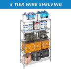Guan River 5-Shelf Adjustable Metal Shelf Wire Shelving Unit Heavy Duty Storage - Image 6