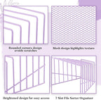 2 Pcs 7 Section Incline File Sorter Metal Wire Mesh File Rack - Image 3