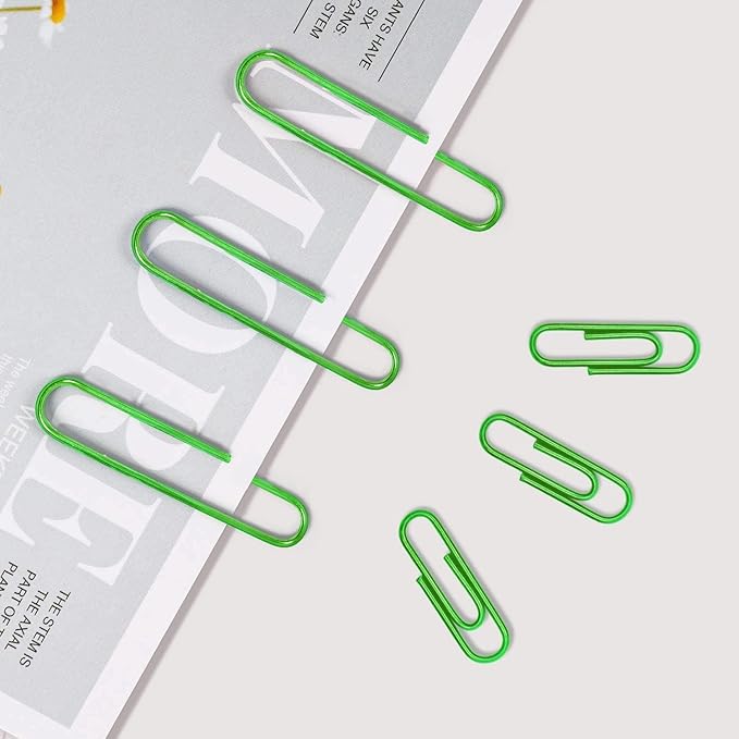 Vinaco Green Paper Clips, Durable and Rustproof, Coated Large Paperclips Great - Image 5