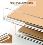2 Pack- Stackable Paper Letter Tray, A4 File Tray Desk Organizer, Acrylic Desk - Image 5