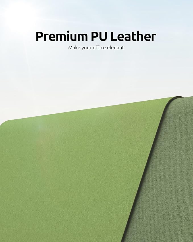 YSAGi Leather Desk Protector, Office Mat, Large Mouse Mat, Non-Slip PU Leather - Image 2