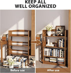 AnywaysWood 5-Tier Solid Wood Open Bookcase, Modern Display Bookshelf, - Image 6