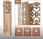 ALeesing 6 Panel Room Divider Fully Assembled, Carved Room Dividers and Folding - Image 6
