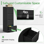 4-Drawer File Cabinet with Lock, Metal Vertical Filing Cabinets - Image 5