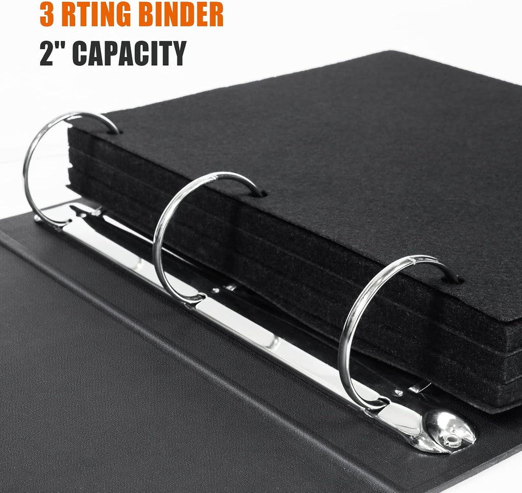 tutata Pin Display Binder, Felt Pin Boards, 280 Pins Capacity, Black | No Scratching, Large Capacity, Double-sided storage