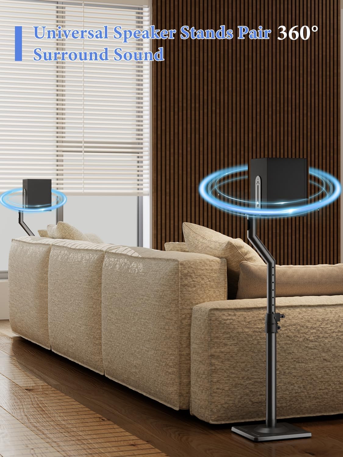 suptek Universal Speaker Stands Pair for Surround Sound - Floor Speaker Stand...