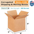 IDL Packaging B-666-25 Packaging Cube Corrugated Shipping Boxes 6"L x 6”W x 6"H - Image 2