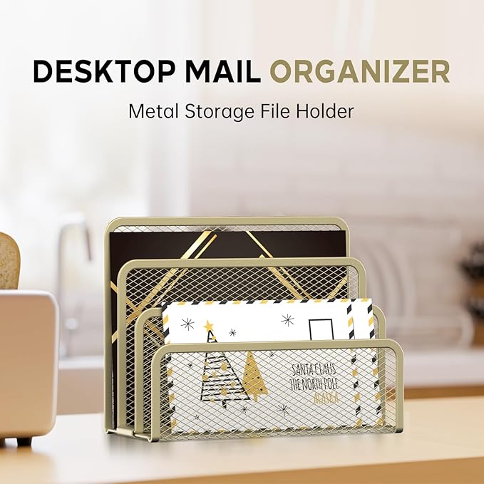 SUPEASY Mail Organizer for Desk, Mesh Metal Mail Holder Countertop - Image 5