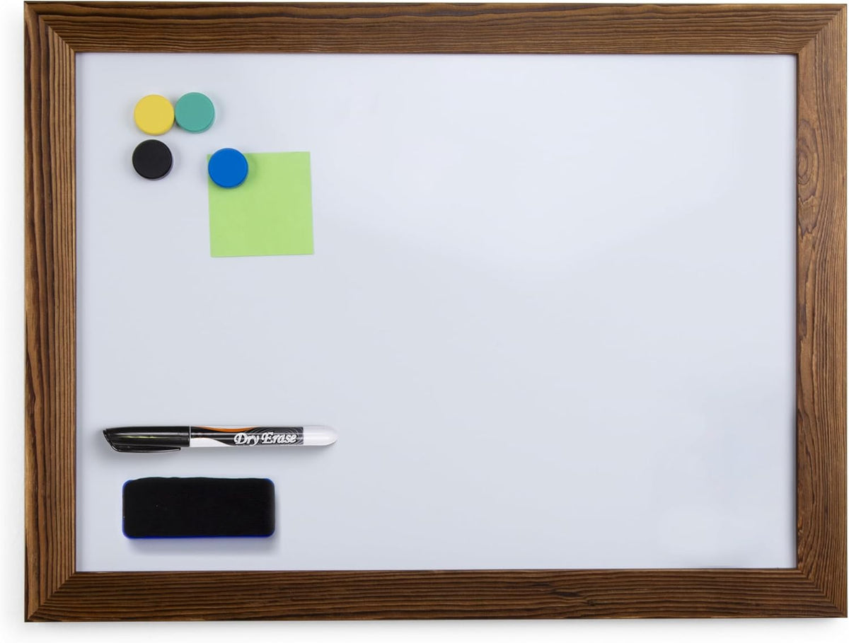 Real Wooden Framed Magnetic Dry Erase Whiteboard, 18" X 24", Vertic...