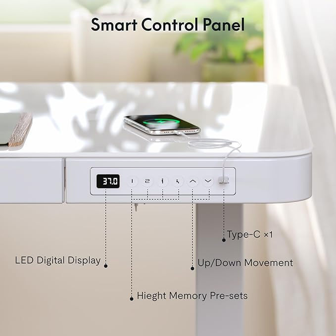 FLEXISPOT Comhar Electric Pure Glass Standing Desk - Image 6
