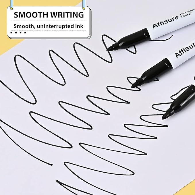Affisure Permanent markers, 100 packs permanent markers bulk, quick dryingin - Image 3
