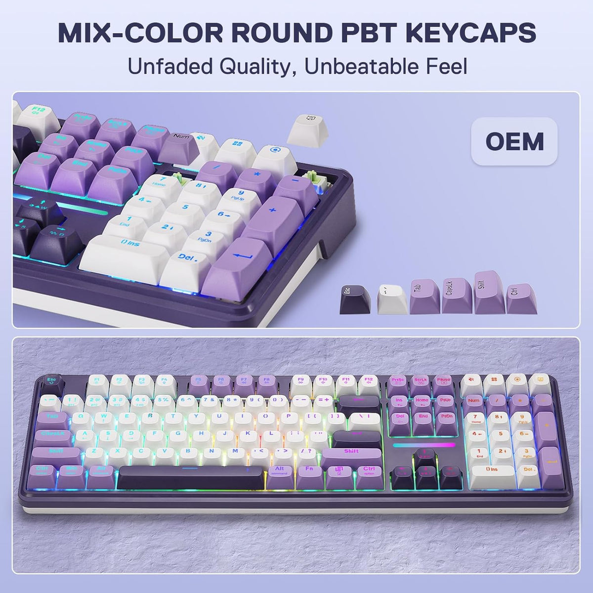 Redragon K745 PRO Wireless 108-Key Gasket RGB Gaming Keyboard, 4 Hotkeys