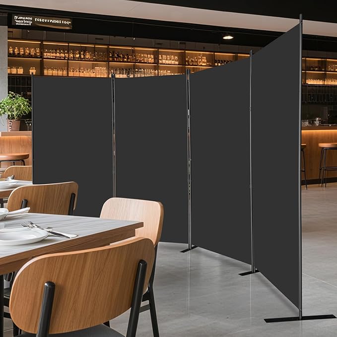 MAYOLIAH 4 Panel Room Divider 6ft Tall Freestanding Privacy Screen 136'' W - Image 3