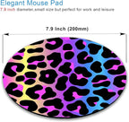 IMAYONDIA Cheetah Animal Print Gaming Mouse Pad, Colorful Leopard Round Mouse - Image 2