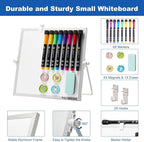Small Magnetic Dry-Erase White Board – 10 x 10 Inches Mini Easel Whiteboard 360 - Image 2