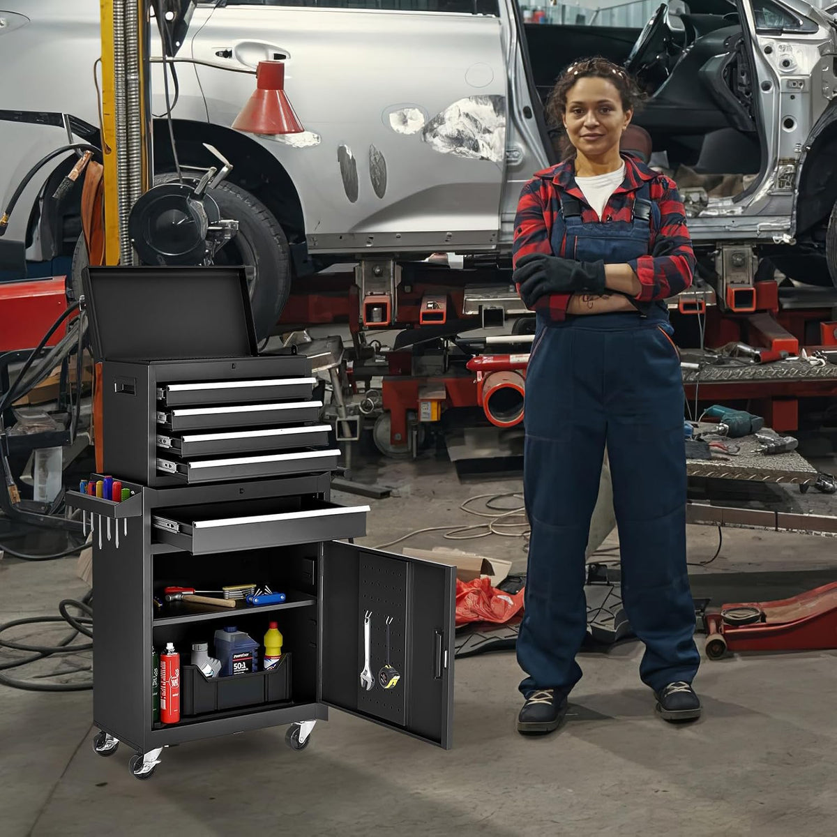 AirWire 5-Drawer Rolling Tool Chest Black