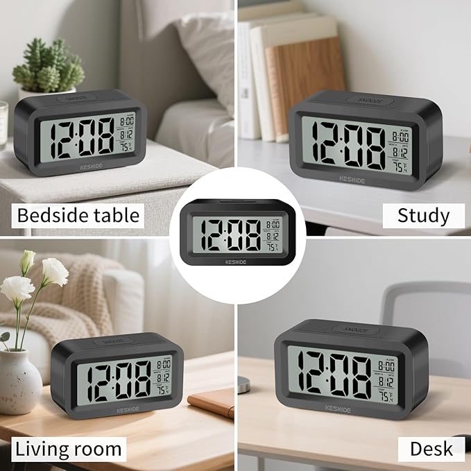KESHIDE Travel Digital Alarm Clock, Battery Operated - Image 6