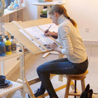 MEEDEN Wood Adjustable Drafting Table: 35.5" x 23.5" Art Drawing Desk | Art Table with Various Height & Tiltable - Rustic Artist Desk with Pencil Ledge and Ruler for Writing Reading Graphic Design