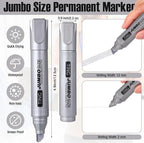 Fuutreo 10 Pack Jumbo Permanent Markers Bulk Large Chisel Tip Permanent Markers - Image 2