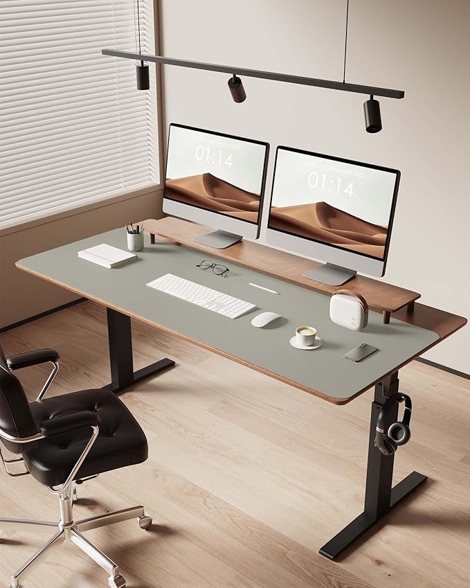 YSAGi Leather Desk Protector, Office Mat, Large Mouse Mat, Non-Slip PU Leather - Image 3
