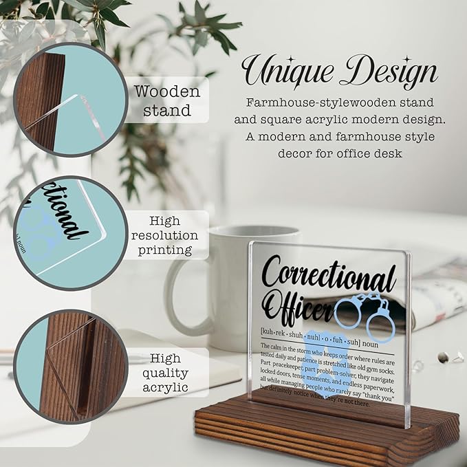 Correctional Officer Gift Desk Sign, Thank You Plaque - Image 3