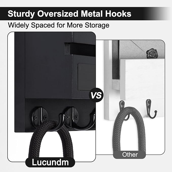 Lucundm Key Holder Wall Mount, Mail Holder - Image 4