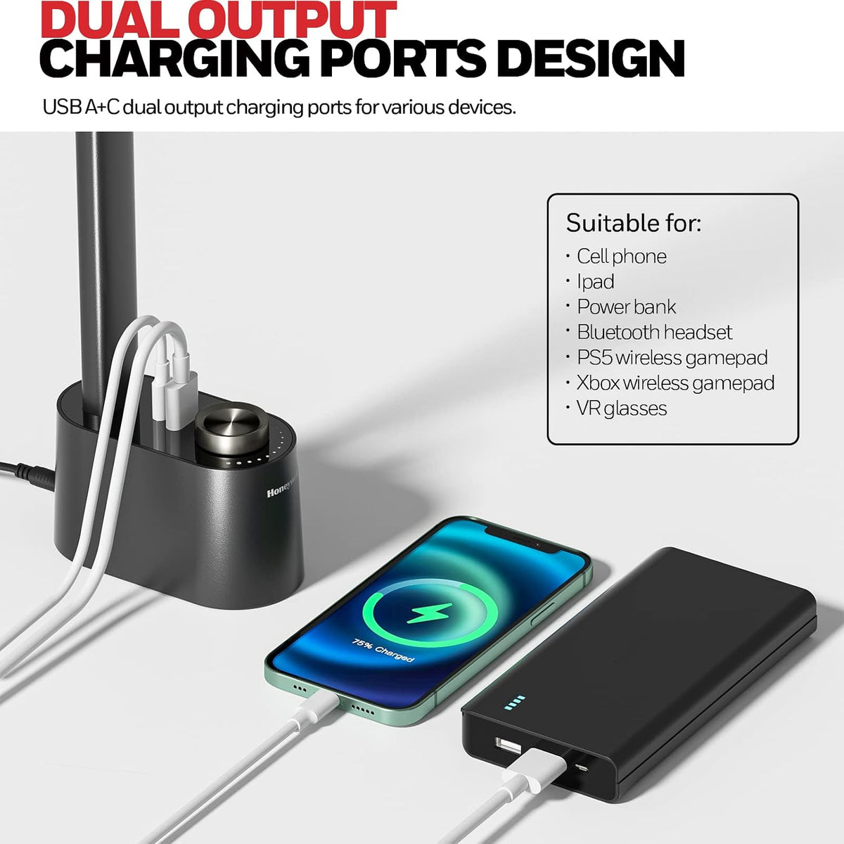 honeywell h01 pro led desk lamp, foldable desk, package contents