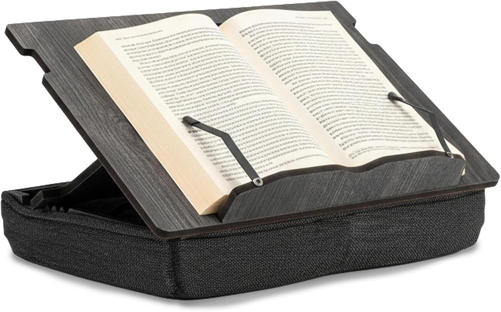 Book Stand for Reading in Bed with Storage – Book Holders for Reading Hands Free, Bed Book Holder and Book Display Stand, Perfect Book Stands for Reading, Study, Bed or Desk Use (Black)