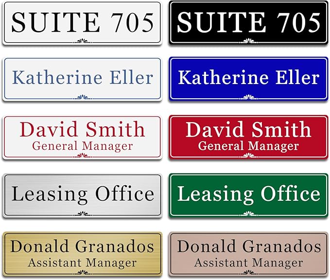 Custom Elegant Office Engraved Name Plate by Unknown