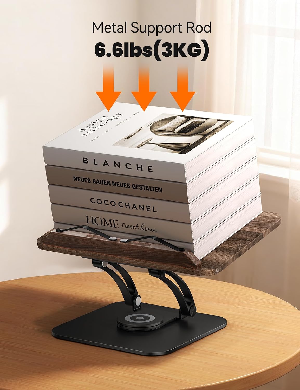 Tounee Book Stand for Reading, Adjustable Book Holder with 360° Swivel Base, ...