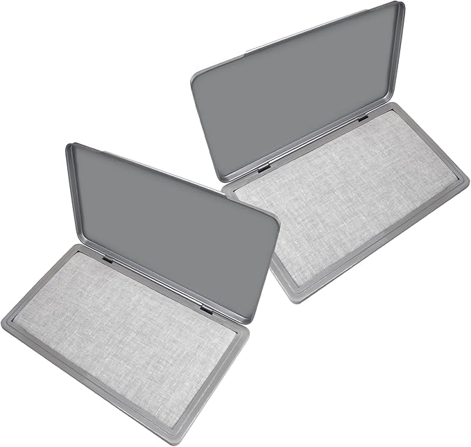 2 Pack Metal Case Stamp Pad Large Size, Dry by ZIGEL